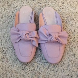 Pink BP Leather Maddy Mules with Bows